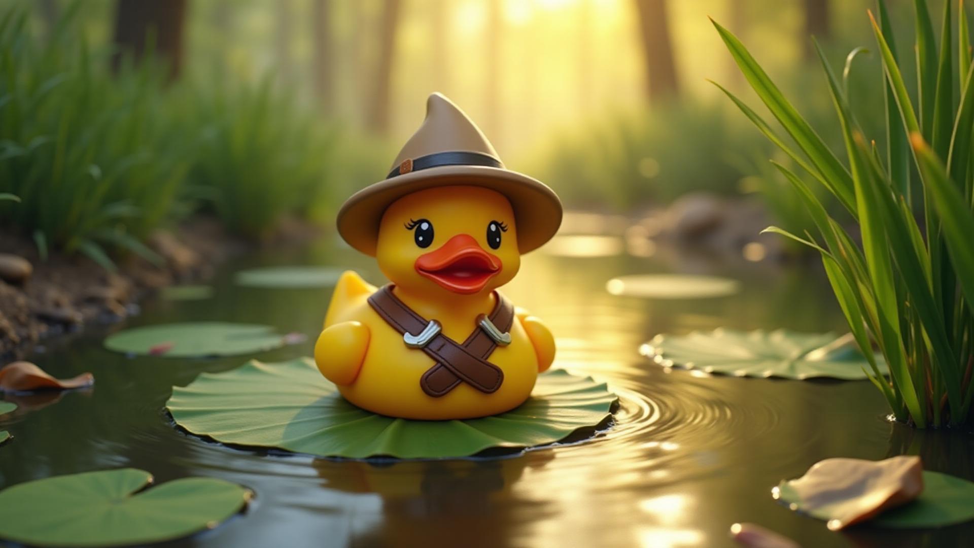 Adventure Duck in Pond